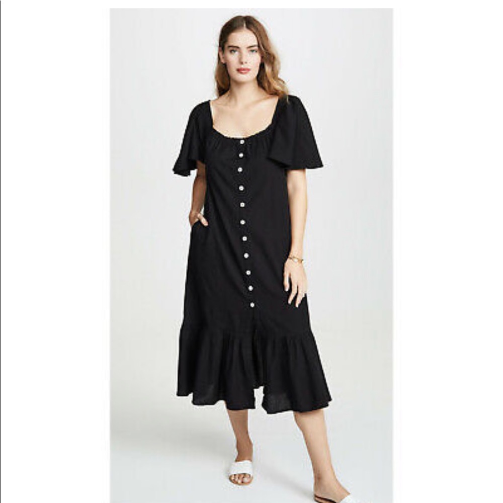 Free People Black Midi Dress
